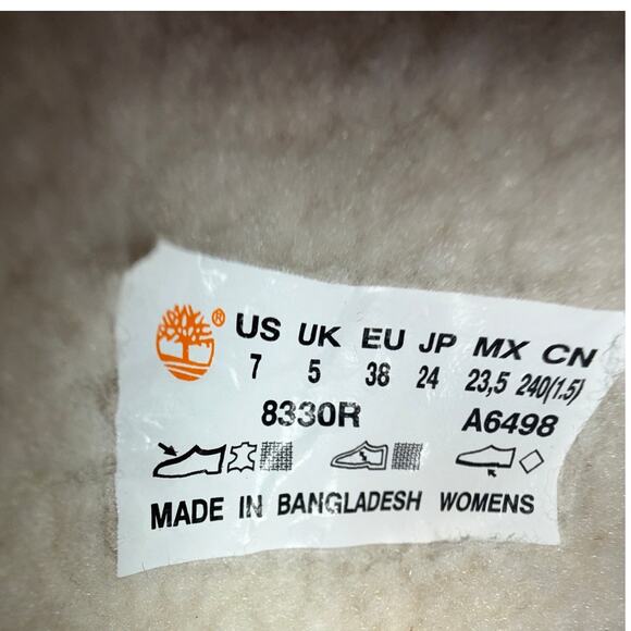 Timberland Roll Top Boots Womens 7 M Light Brown Nubuck Warm Lined Fleece WP - Picture 10 of 13